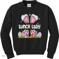 Lunch Lady Bunny Cute Easter Lunch Lady Easter Cafeteria Worker Lunch Kids Sweatshirt thumb 0