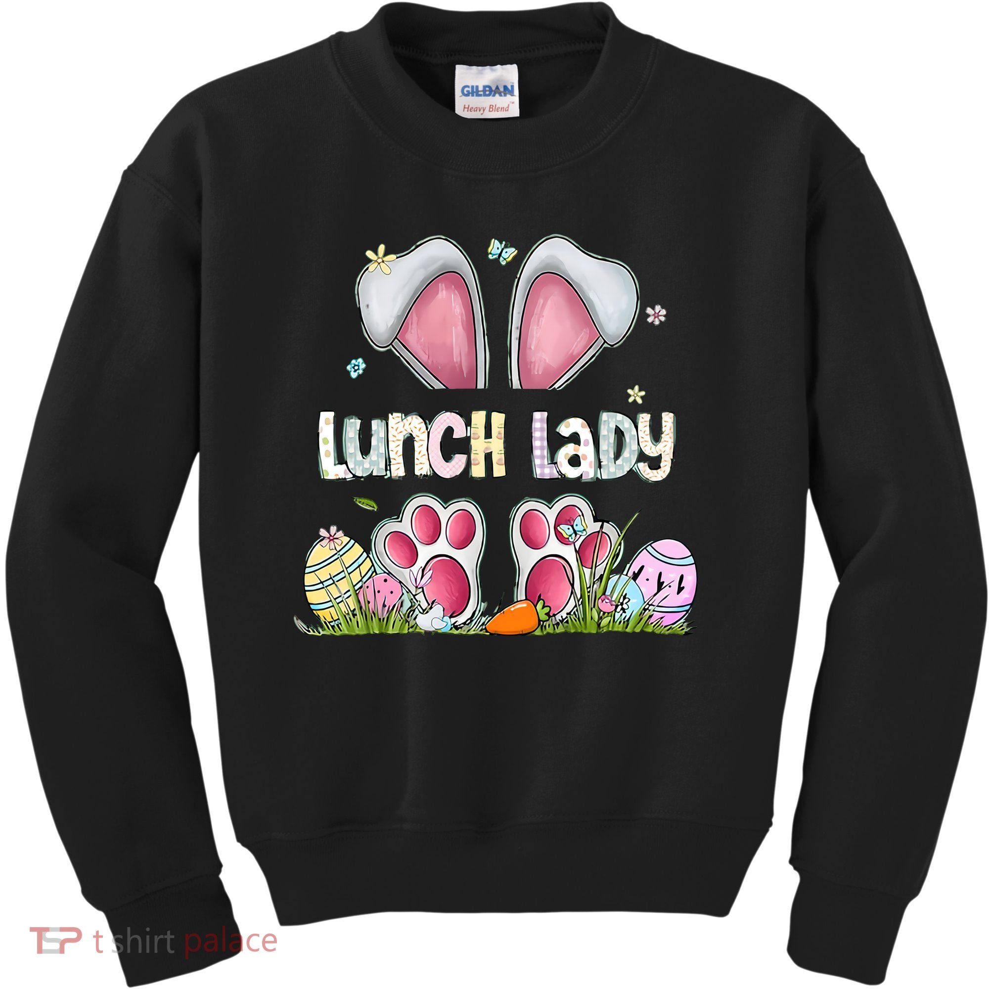 Lunch Lady Bunny Cute Easter Lunch Lady Easter Cafeteria Worker Lunch Kids Sweatshirt