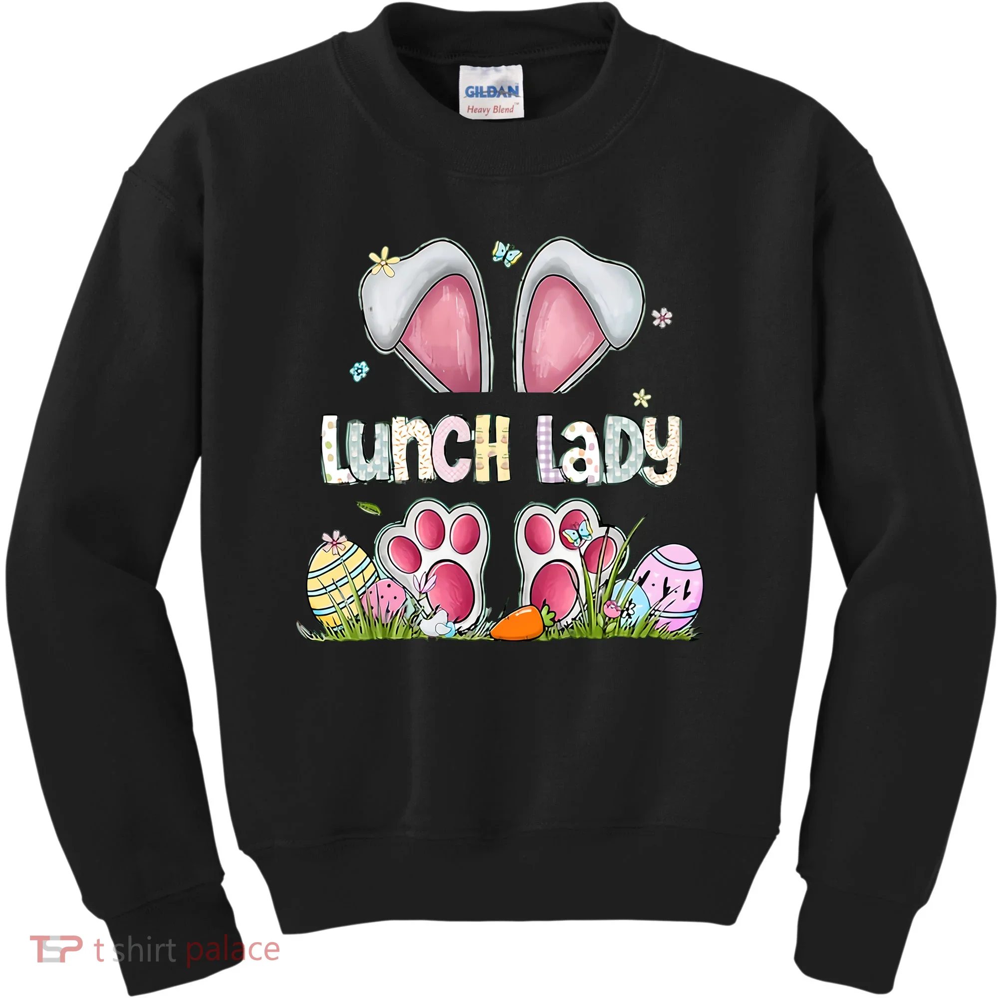 Lunch Lady Bunny Cute Easter Lunch Lady Easter Cafeteria Worker Lunch Kids Sweatshirt