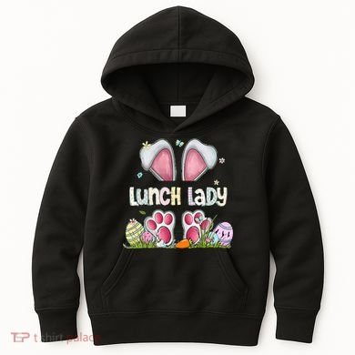 Lunch Lady Bunny Cute Easter Lunch Lady Easter Cafeteria Worker Lunch Kids Hoodie