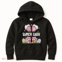 Lunch Lady Bunny Cute Easter Lunch Lady Easter Cafeteria Worker Lunch Kids Hoodie thumb 0
