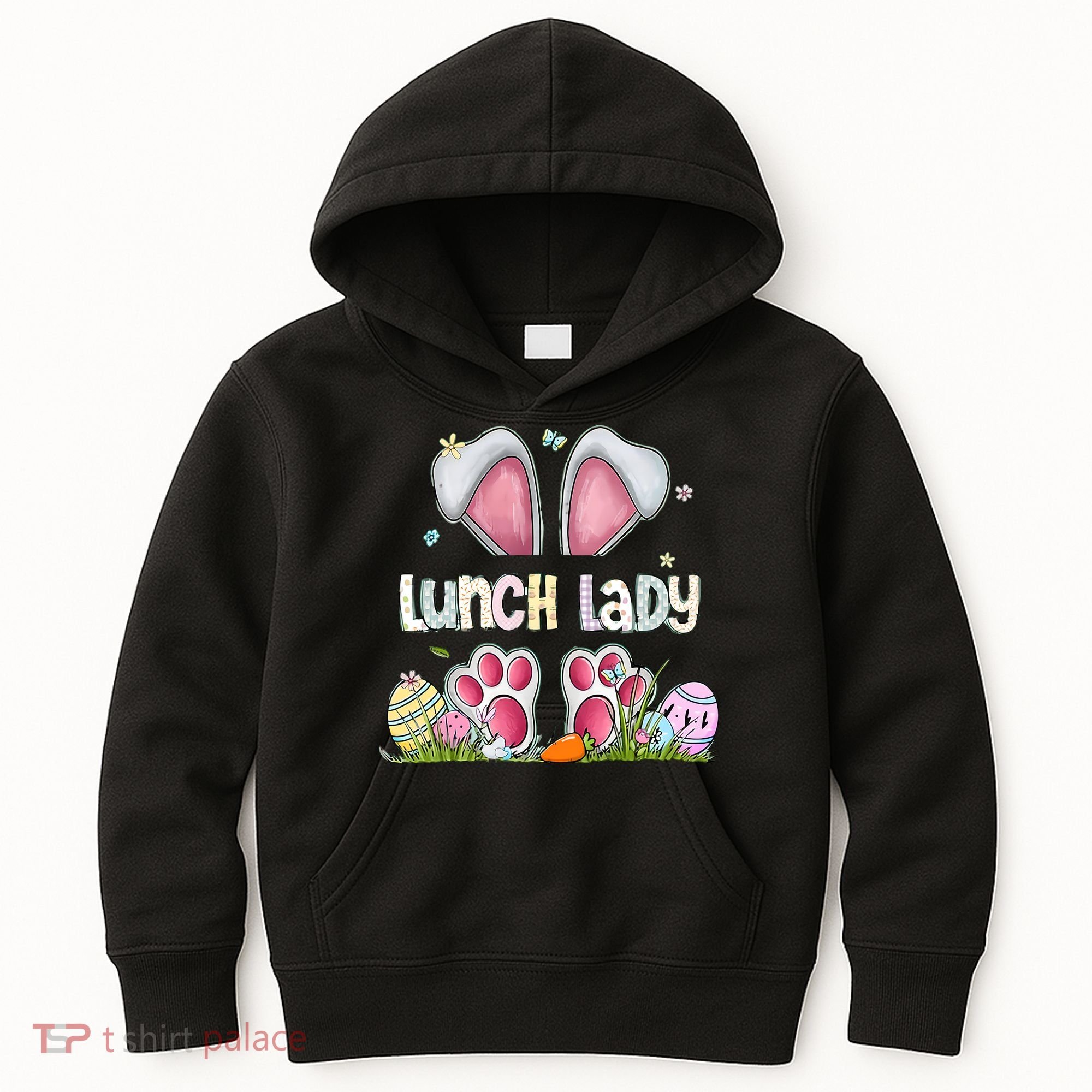 Lunch Lady Bunny Cute Easter Lunch Lady Easter Cafeteria Worker Lunch Kids Hoodie