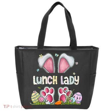 Lunch Lady Bunny Cute Easter Lunch Lady Easter Cafeteria Worker Lunch Tote Bag