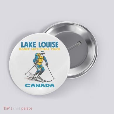 Lake Louise Banff National Park Alberta Canada. Button
