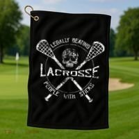 Lacrosse Legally Beating People With Sticks Golf Towel thumb 1