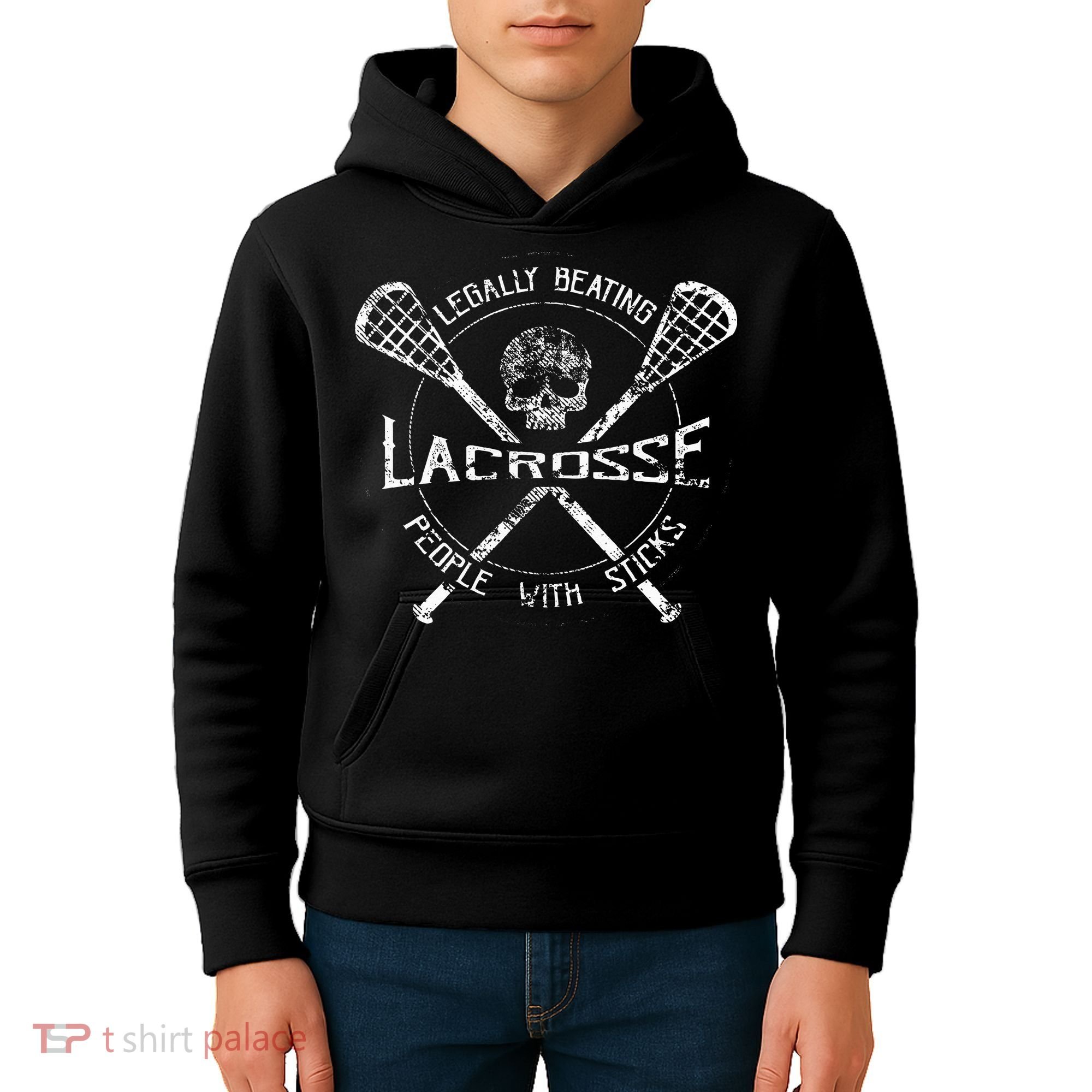 Lacrosse Legally Beating People With Sticks Kids Hoodie