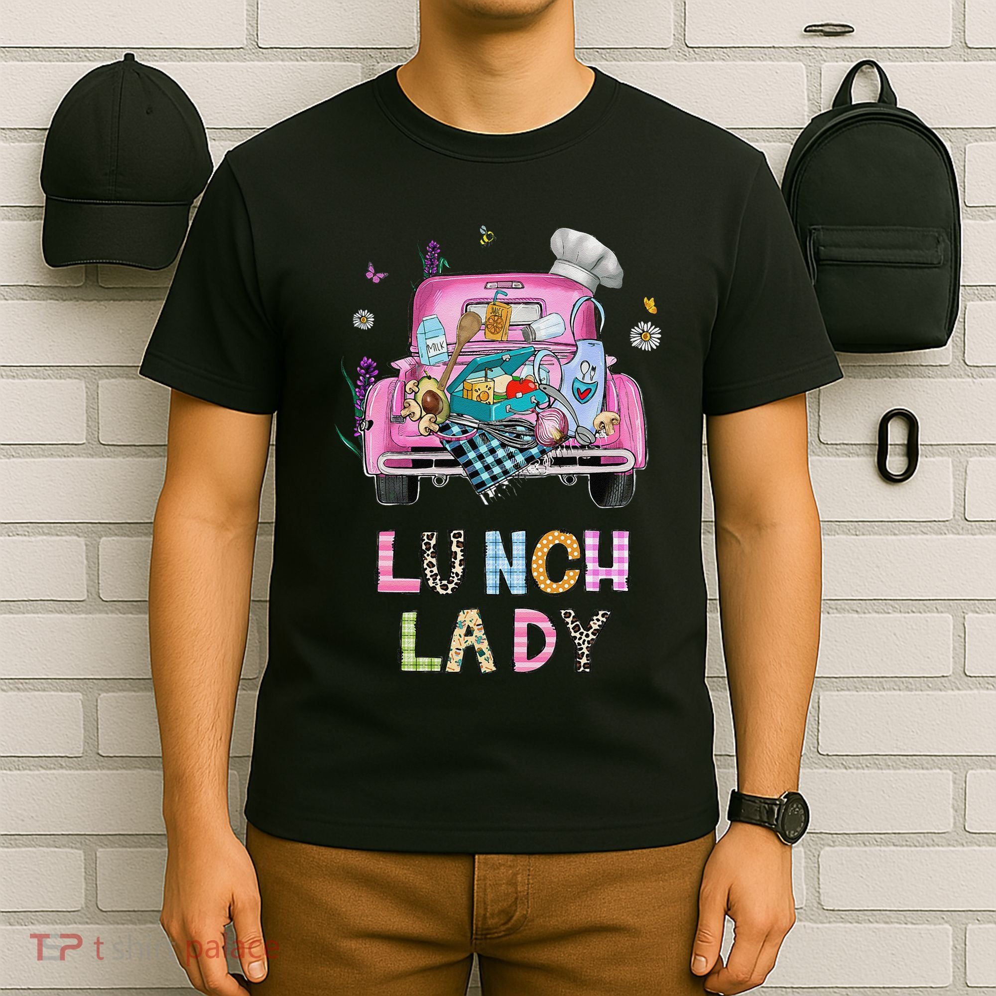 Lunch Lady Cute Truck Lunch Ladies Squad Cafeteria Crew T-Shirt