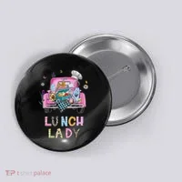 Lunch Lady Cute Truck Lunch Ladies Squad Cafeteria Crew Button thumb 0