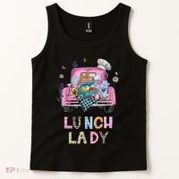 Lunch Lady Cute Truck Lunch Ladies Squad Cafeteria Crew Tank Top thumb 2