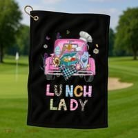 Lunch Lady Cute Truck Lunch Ladies Squad Cafeteria Crew Golf Towel thumb 1