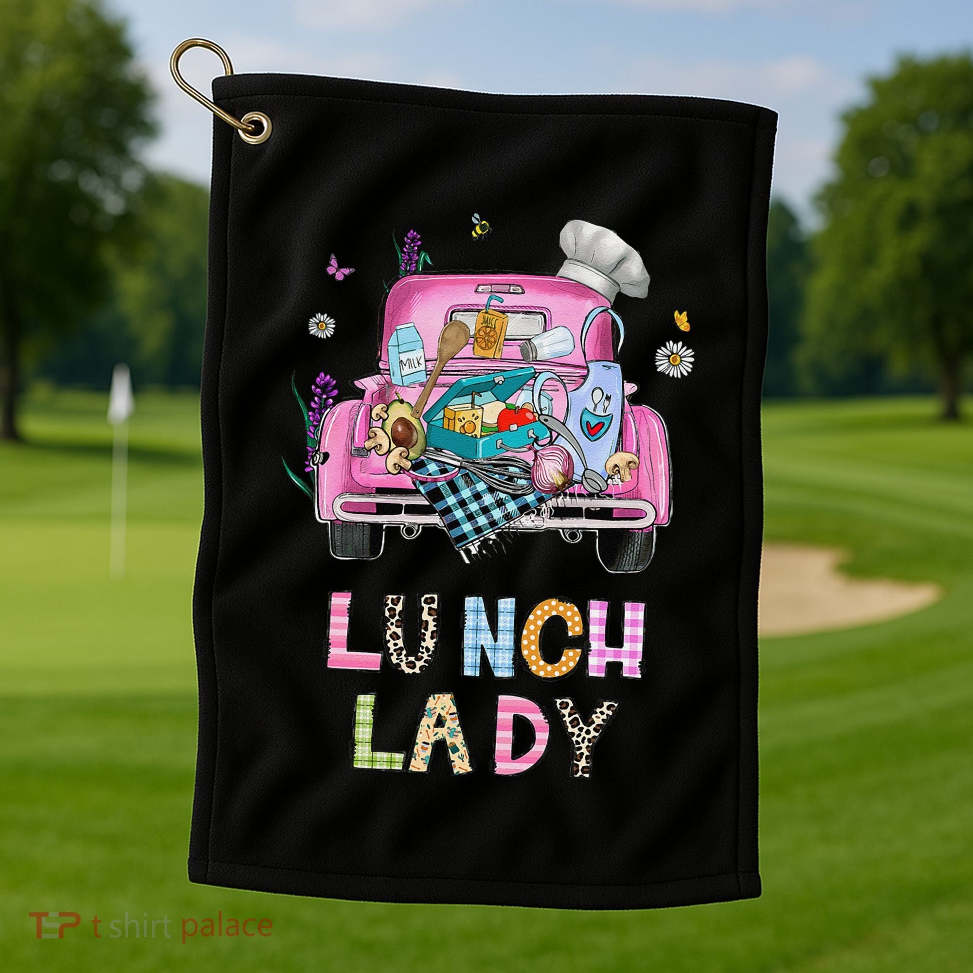 Lunch Lady Cute Truck Lunch Ladies Squad Cafeteria Crew Golf Towel