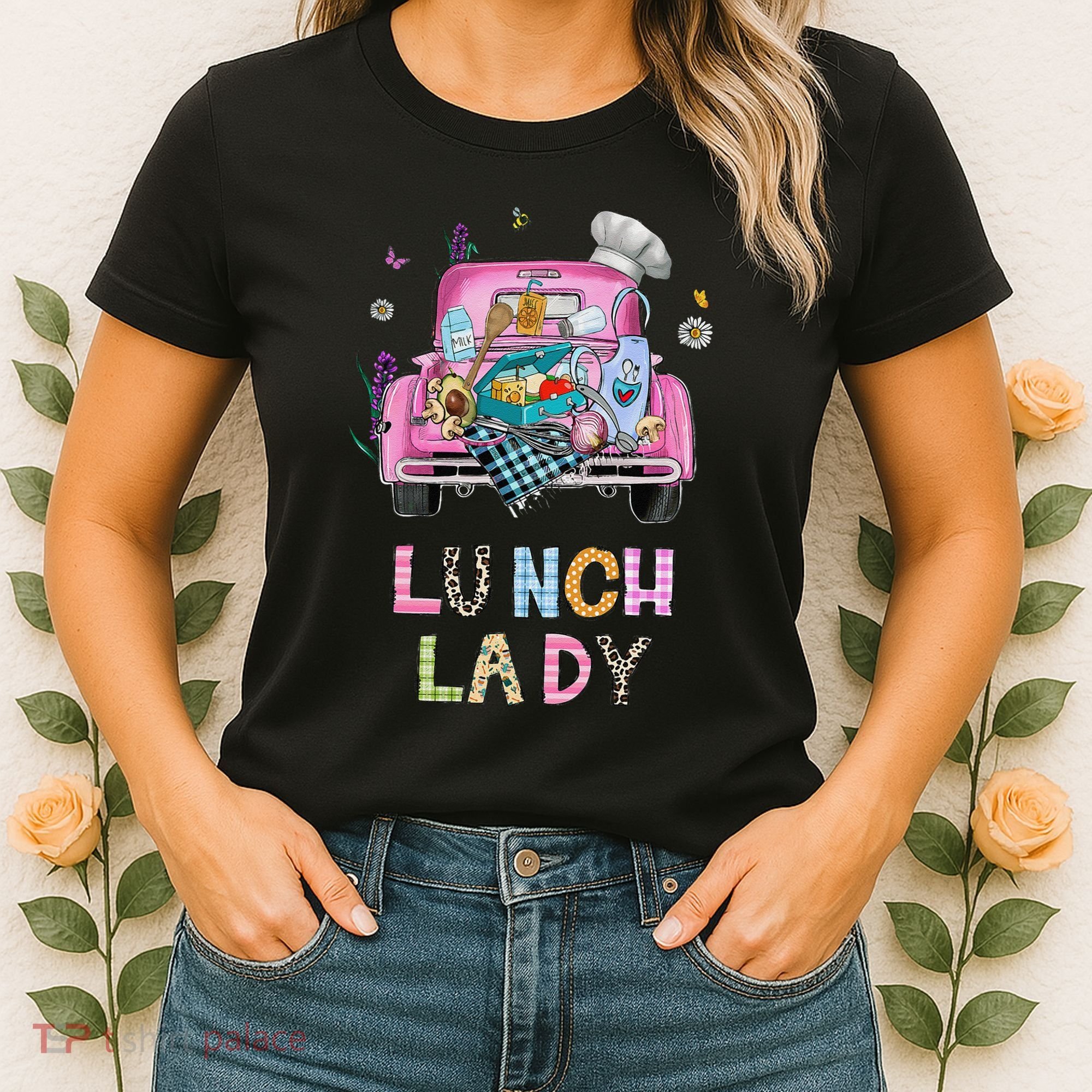Lunch Lady Cute Truck Lunch Ladies Squad Cafeteria Crew Women's T-Shirt