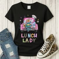 Lunch Lady Cute Truck Lunch Ladies Squad Cafeteria Crew Women's T-Shirt thumb 3