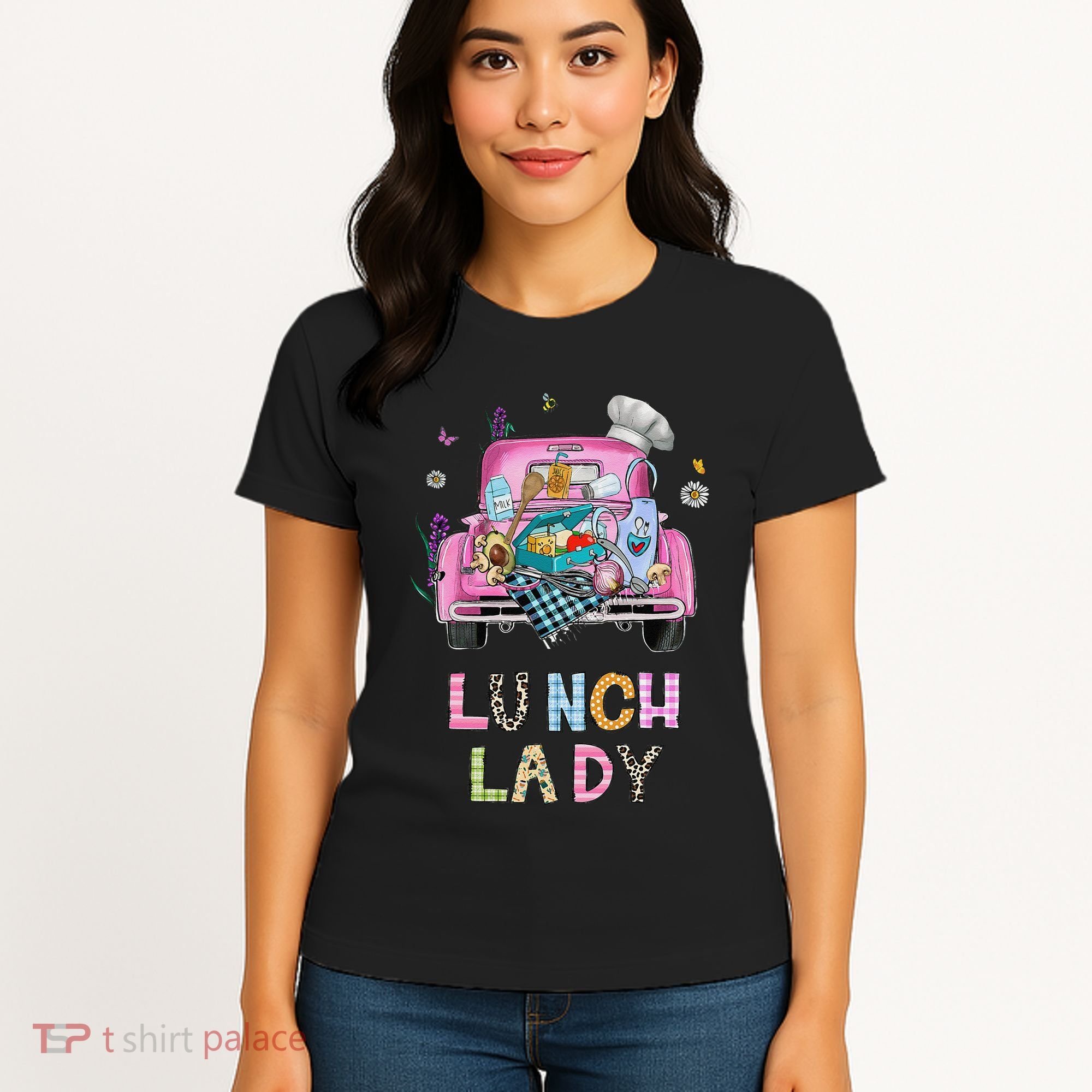 Lunch Lady Cute Truck Lunch Ladies Squad Cafeteria Crew Women's T-Shirt