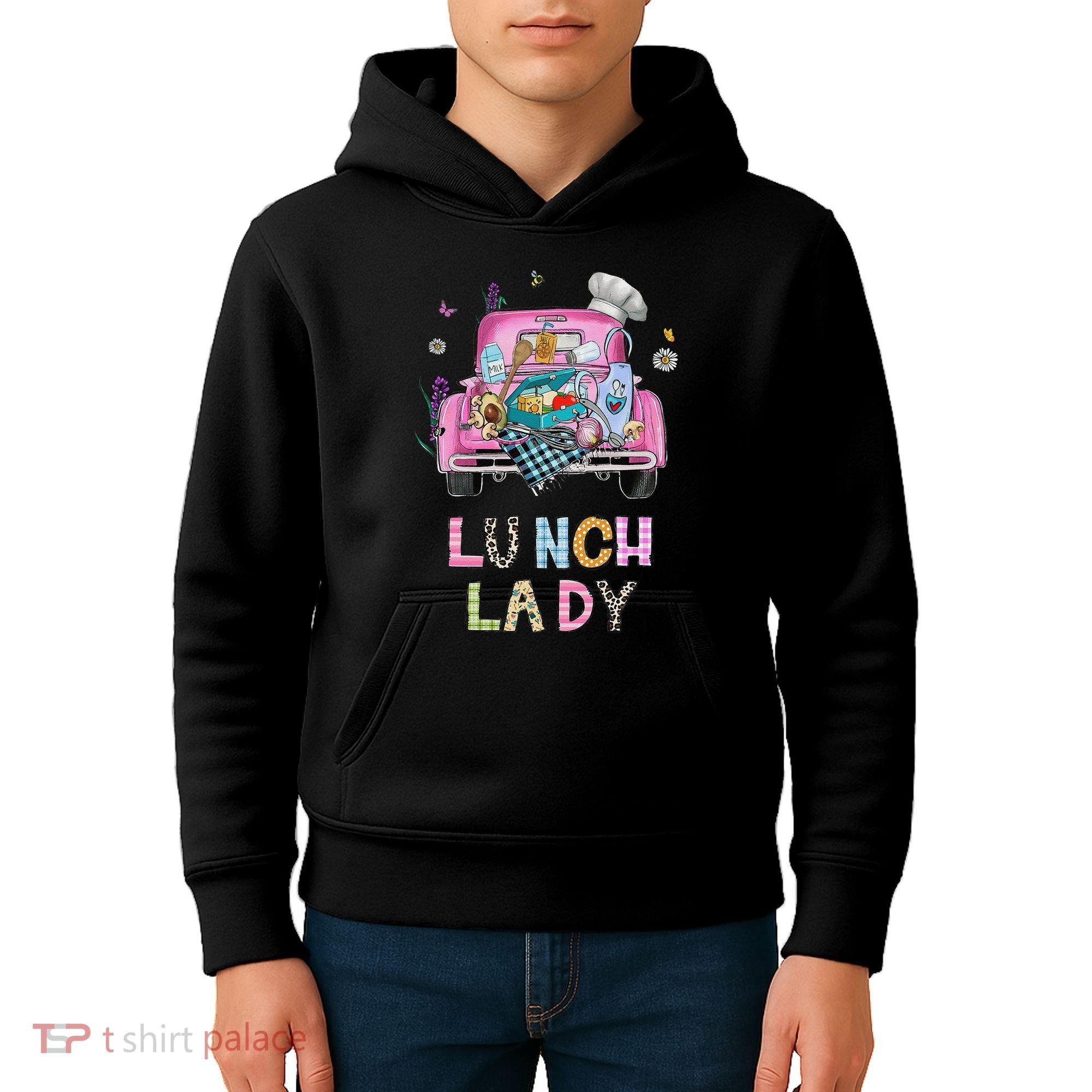 Lunch Lady Cute Truck Lunch Ladies Squad Cafeteria Crew Kids Hoodie
