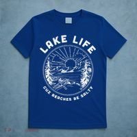 Lake Life Cuz Beaches Be Salty Retro Vintage Lake Mode Gift T-Shirt thumb 5