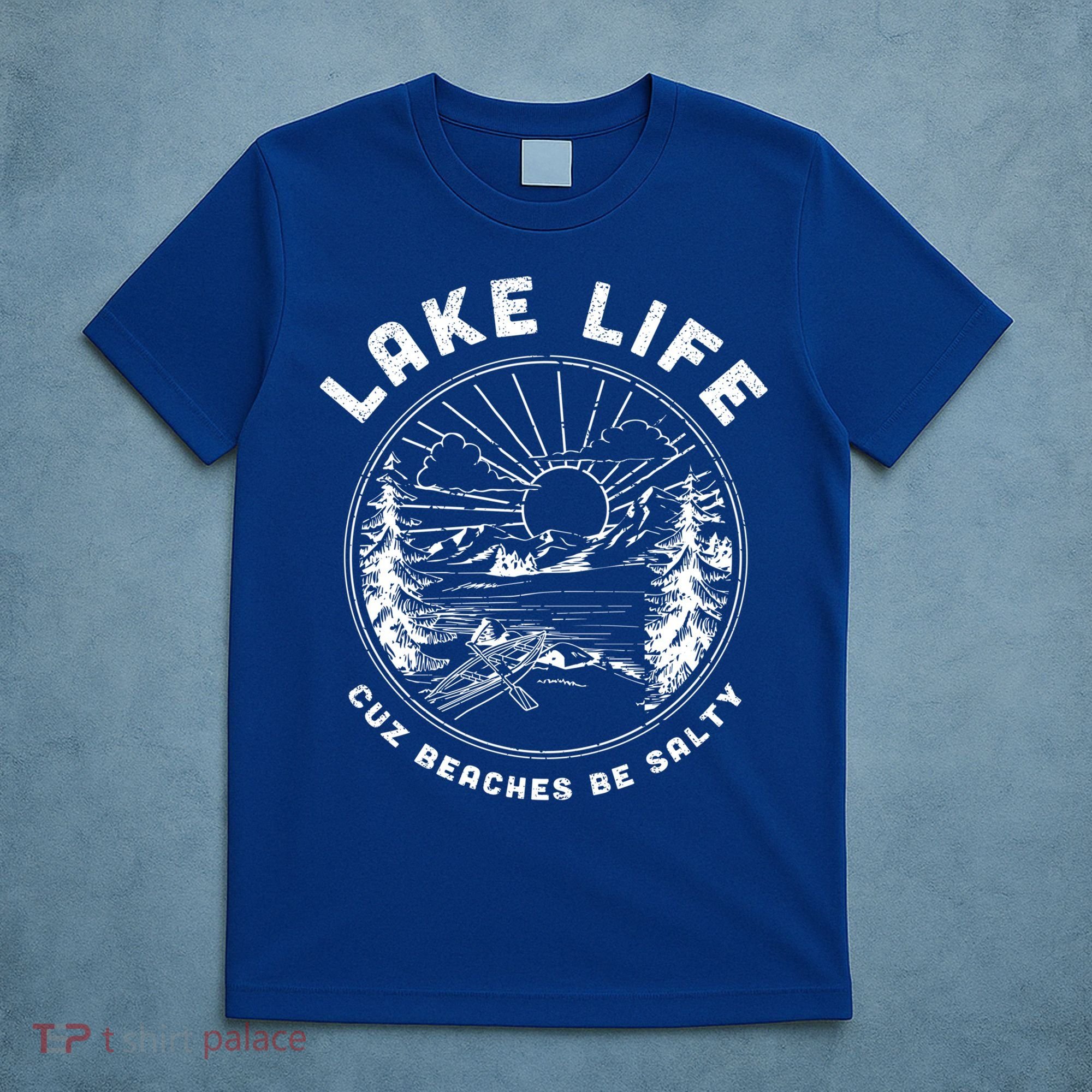 Lake Life Cuz Beaches Be Salty Retro Vintage Lake Mode Gift T-Shirt