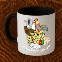 Liberation Ll Cute Farm Animals Vegan Vegetarian Love Gift Coffee Mug thumb 2