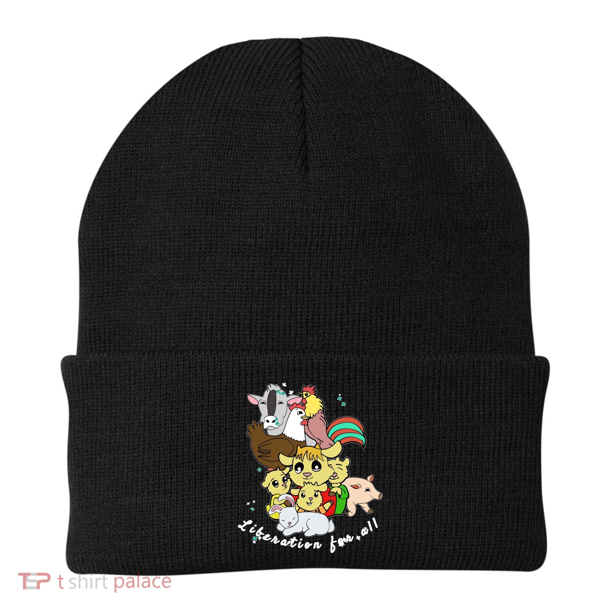Liberation Ll Cute Farm Animals Vegan Vegetarian Love Gift Beanie