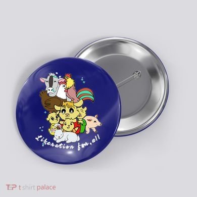 Liberation Ll Cute Farm Animals Vegan Vegetarian Love Gift Button