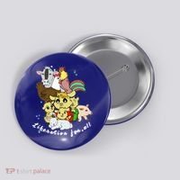 Liberation Ll Cute Farm Animals Vegan Vegetarian Love Gift Button thumb 0
