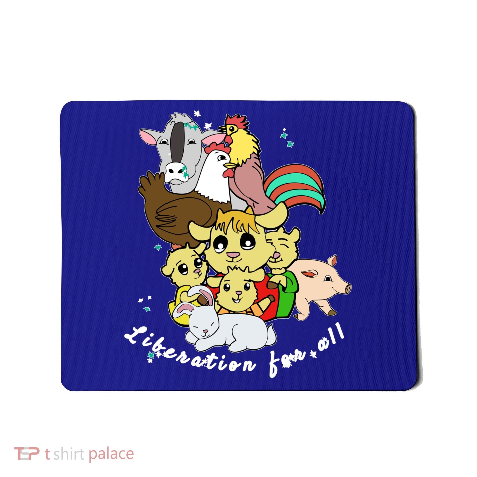 Liberation Ll Cute Farm Animals Vegan Vegetarian Love Gift Mousepad