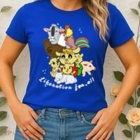 Liberation Ll Cute Farm Animals Vegan Vegetarian Love Gift Women's T-Shirt thumb 2