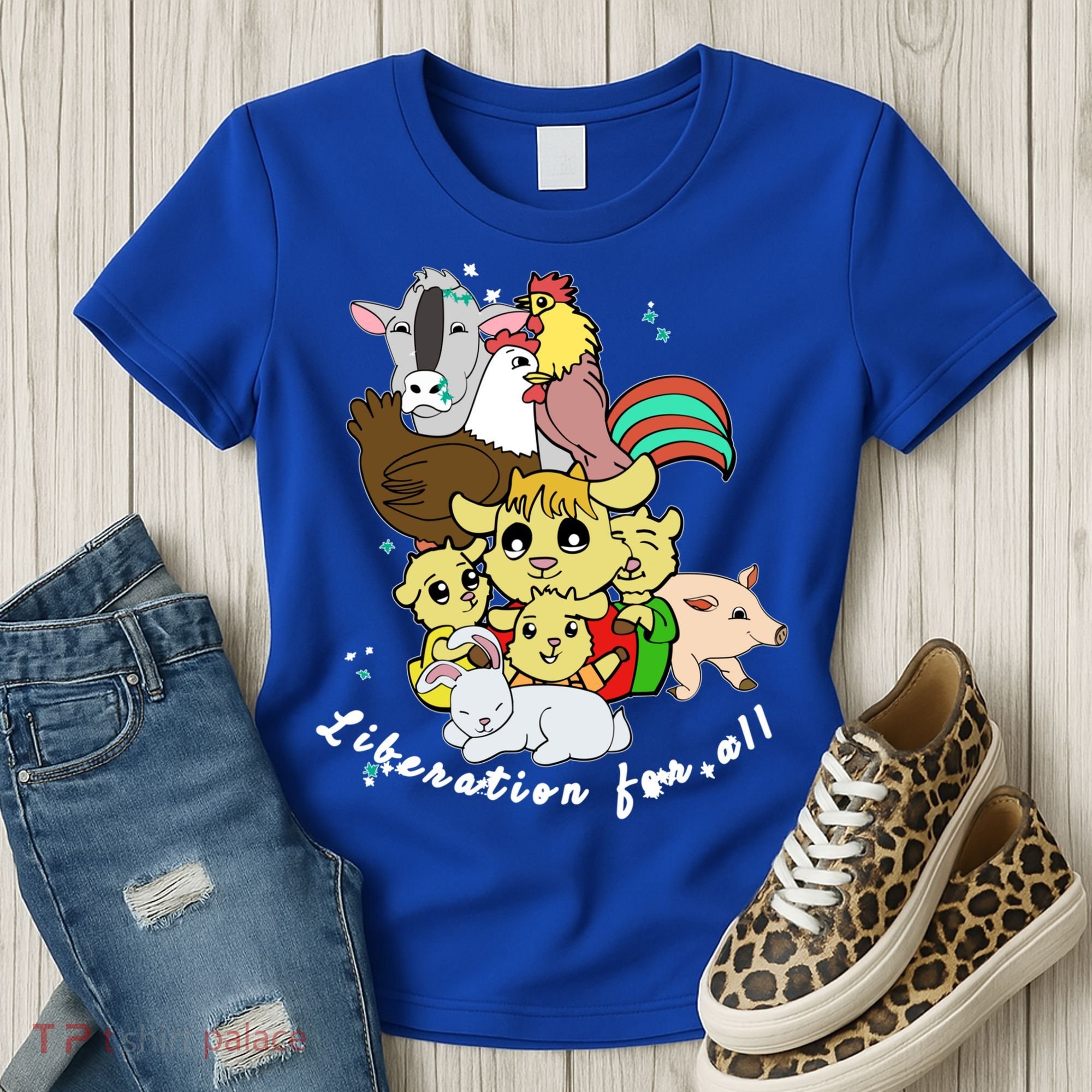 Liberation Ll Cute Farm Animals Vegan Vegetarian Love Gift Women's T-Shirt