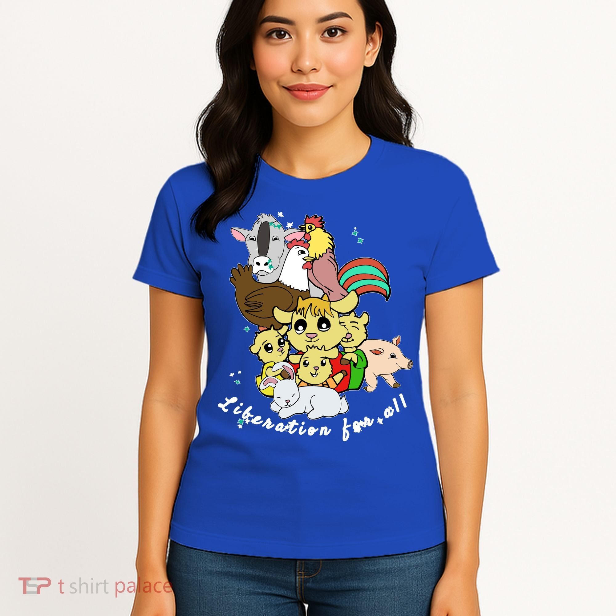 Liberation Ll Cute Farm Animals Vegan Vegetarian Love Gift Women's T-Shirt