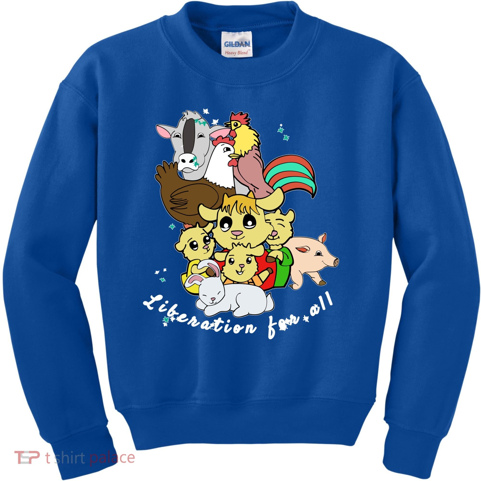 Liberation Ll Cute Farm Animals Vegan Vegetarian Love Gift Kids Sweatshirt
