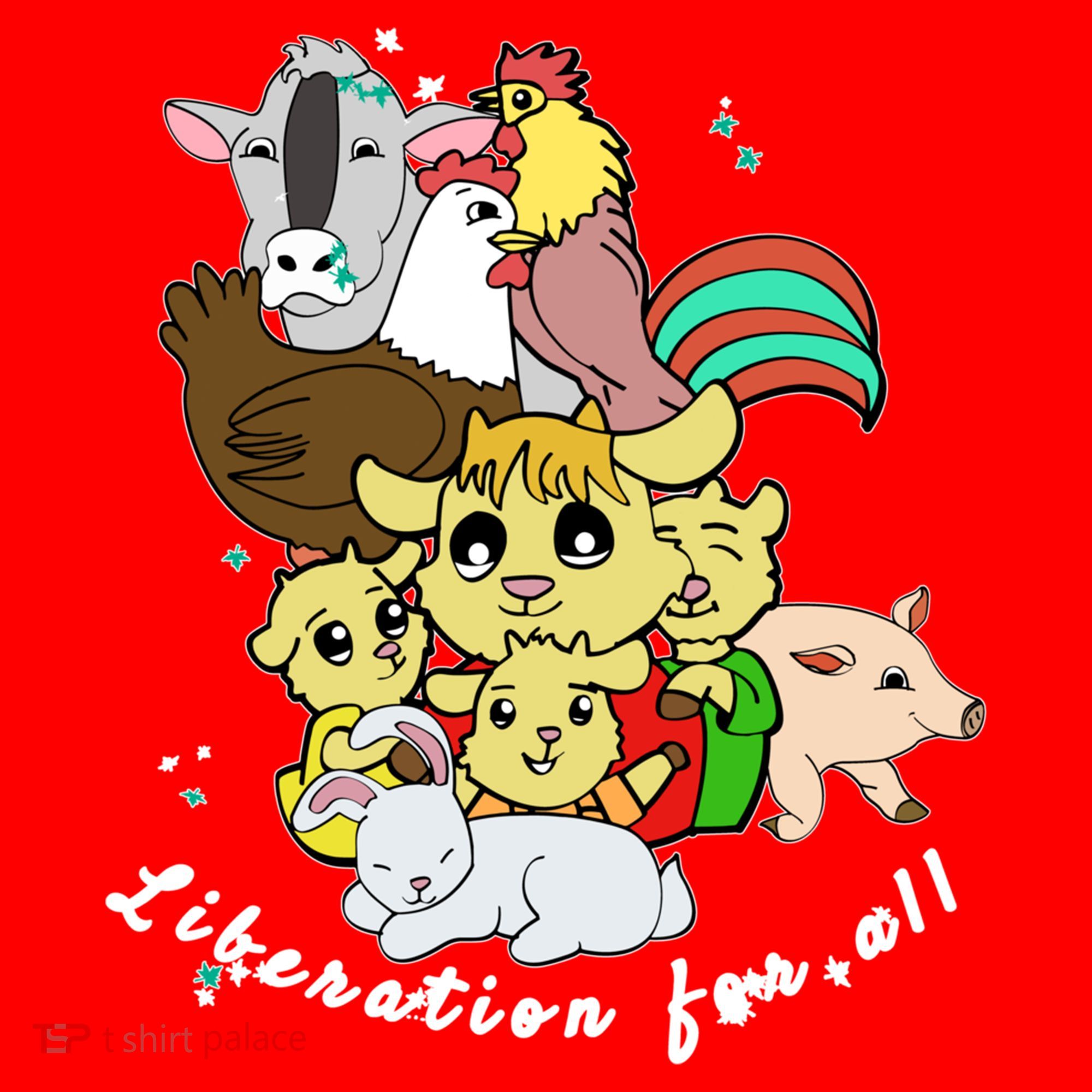Liberation Ll Cute Farm Animals Vegan Vegetarian Love Gift Santa Hat
