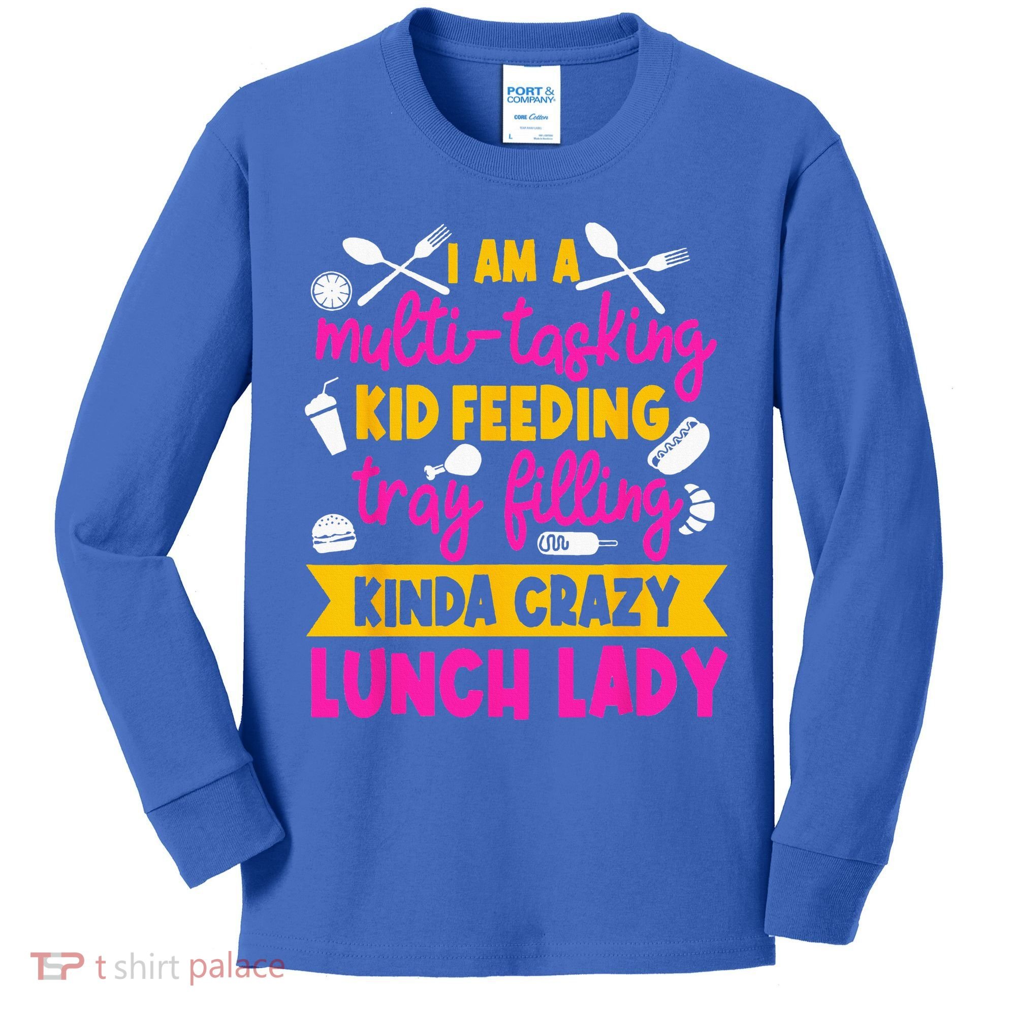 Lunch Lady Cafeteria School Food Service Crew Kitchen Staff Kids Long Sleeve Shirt