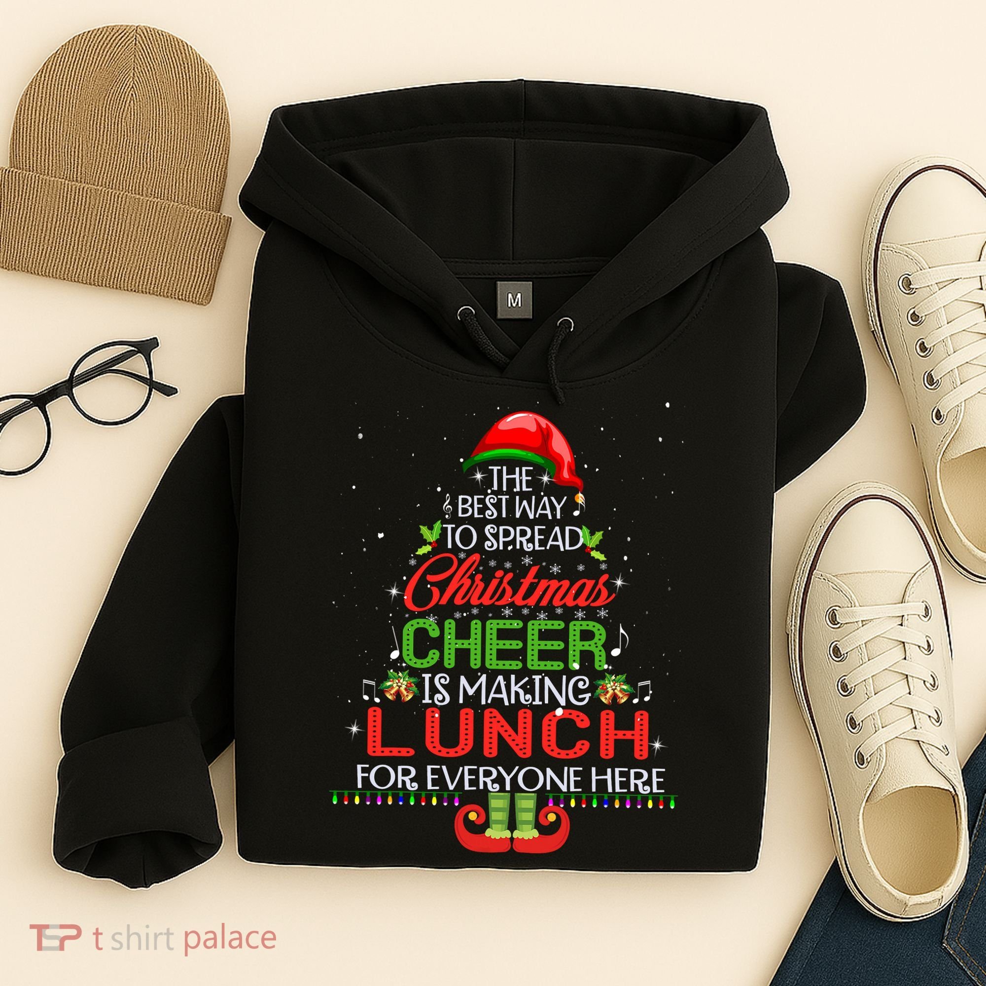 Lunch Lady Christmas Gift Elf Christmas Cheer Xmas Happy Hoodie