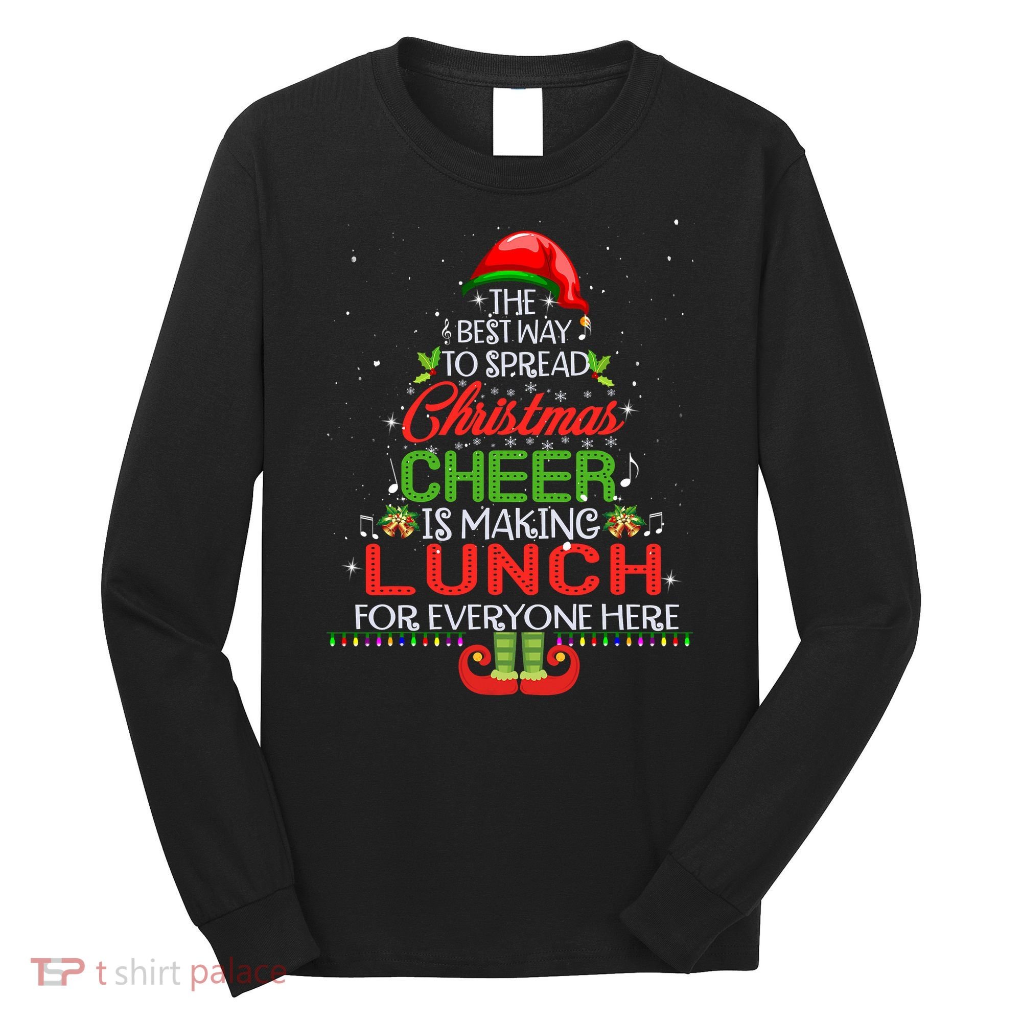 Lunch Lady Christmas Gift Elf Christmas Cheer Xmas Happy Long Sleeve Shirt