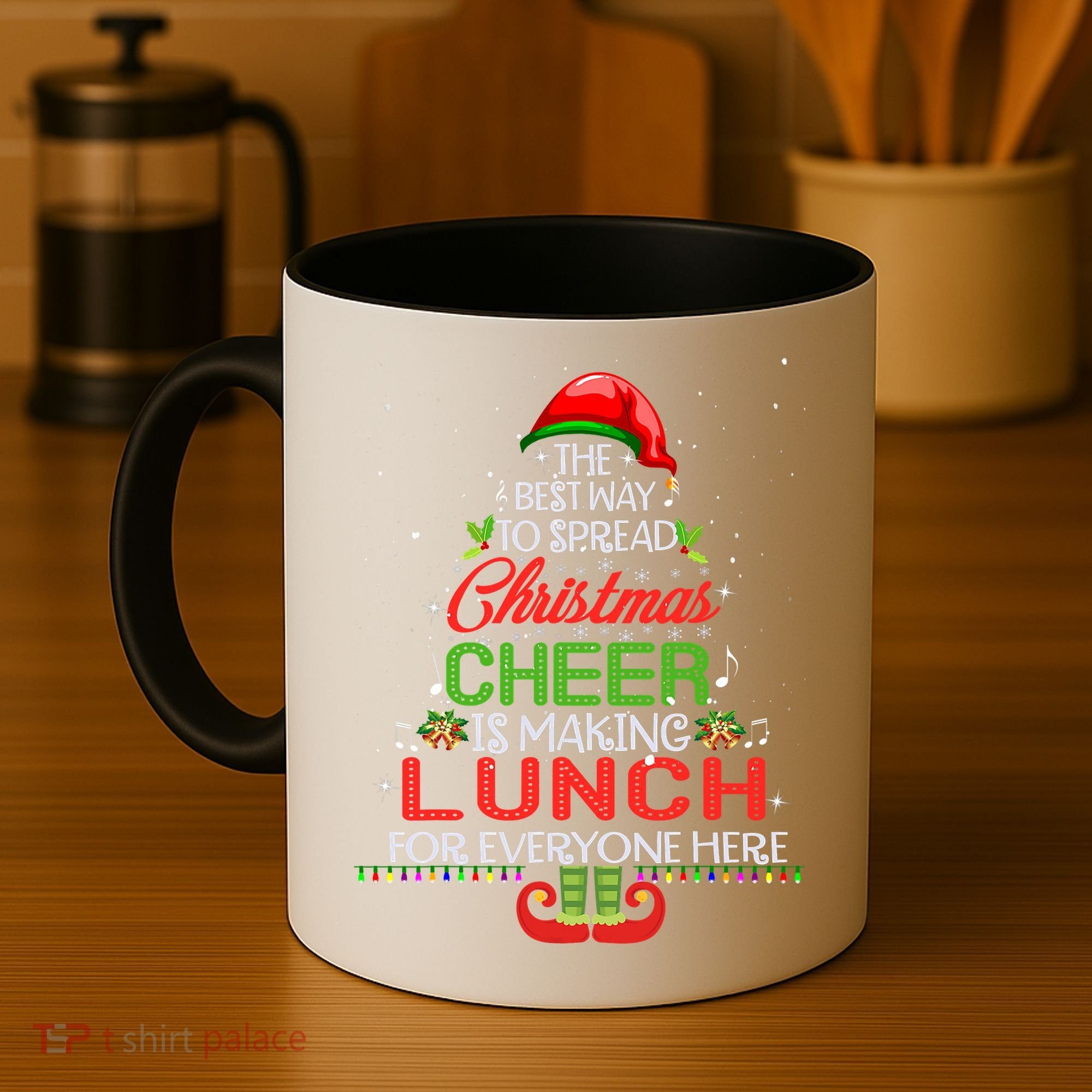 Lunch Lady Christmas Gift Elf Christmas Cheer Xmas Happy Coffee Mug