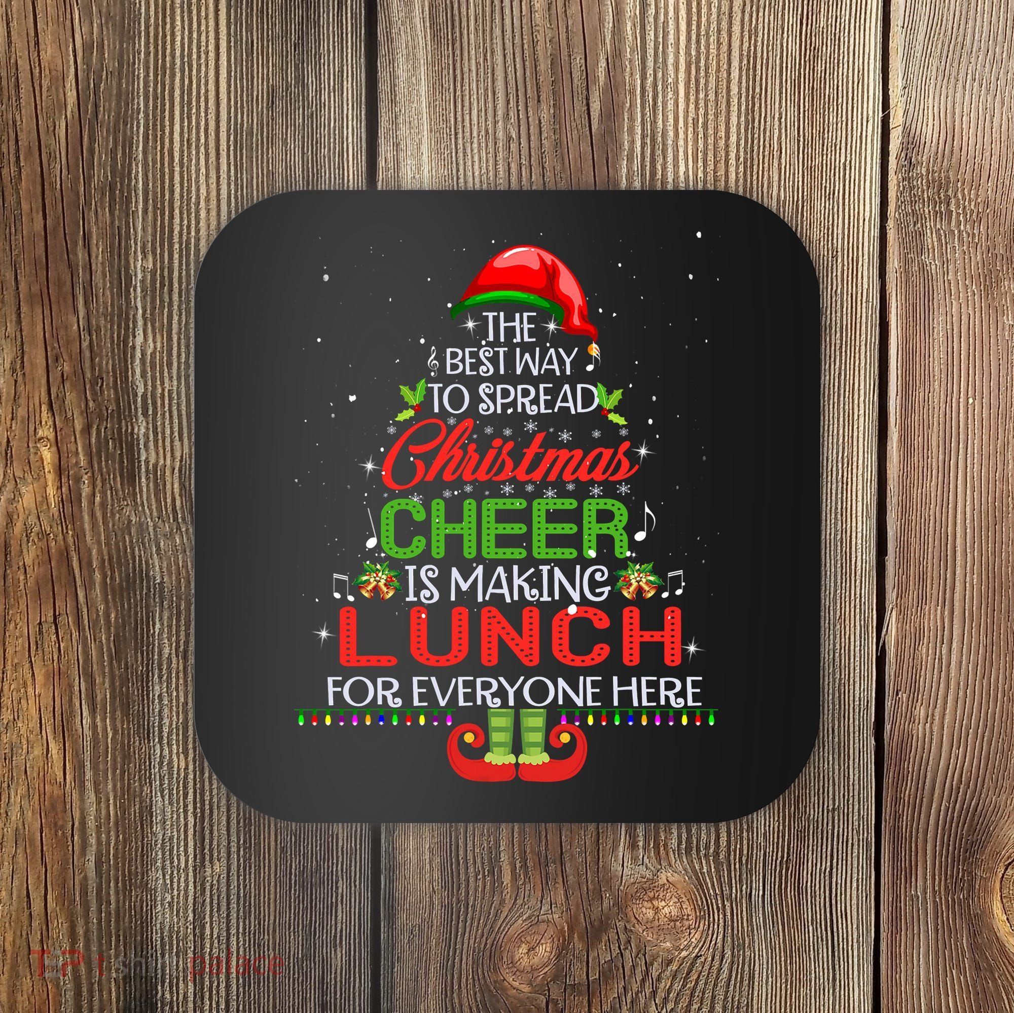 Lunch Lady Christmas Gift Elf Christmas Cheer Xmas Happy Coaster
