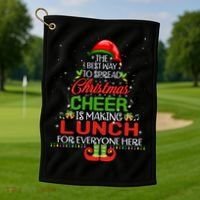 Lunch Lady Christmas Gift Elf Christmas Cheer Xmas Happy Golf Towel thumb 1
