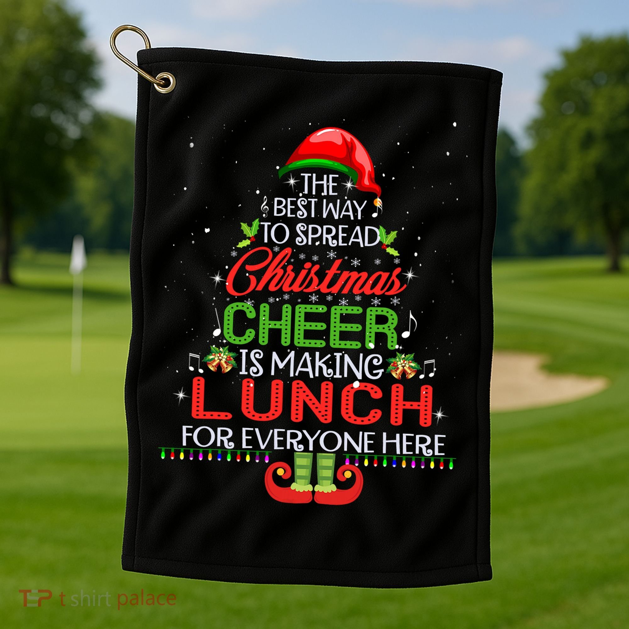 Lunch Lady Christmas Gift Elf Christmas Cheer Xmas Happy Golf Towel