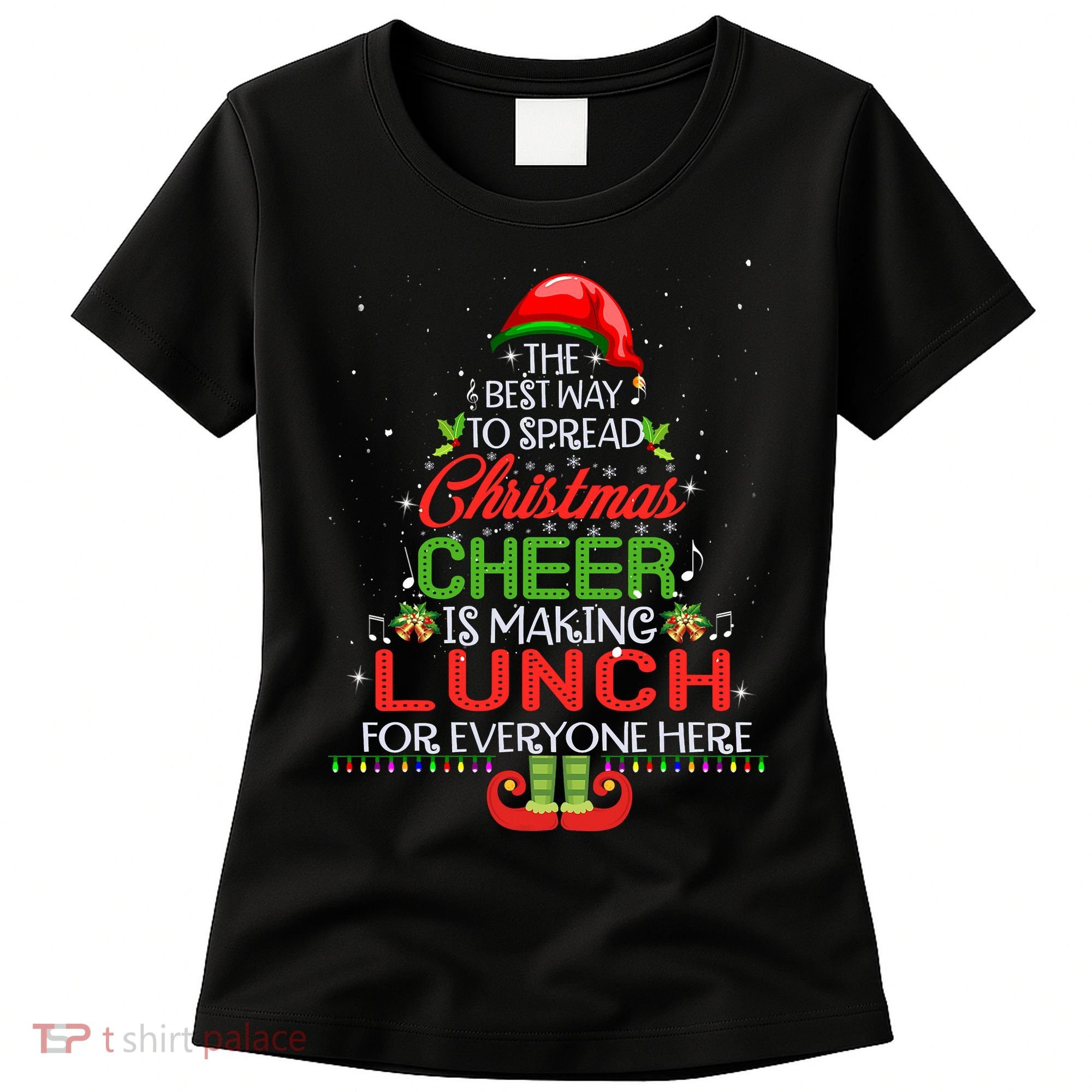 Lunch Lady Christmas Gift Elf Christmas Cheer Xmas Happy Women's T-Shirt