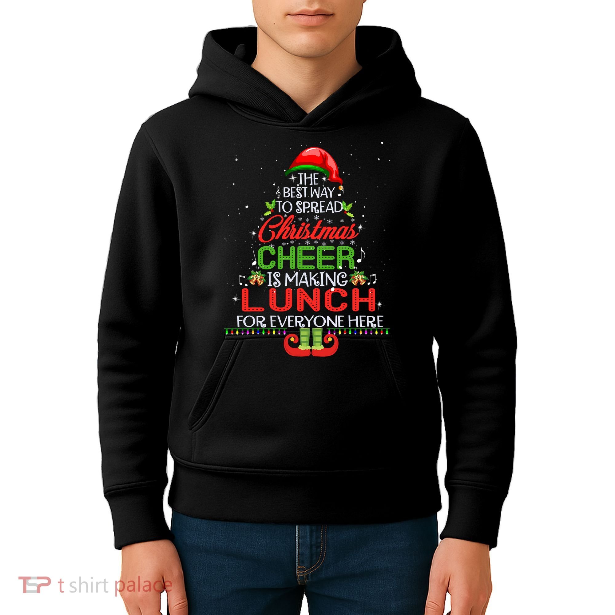 Lunch Lady Christmas Gift Elf Christmas Cheer Xmas Happy Kids Hoodie