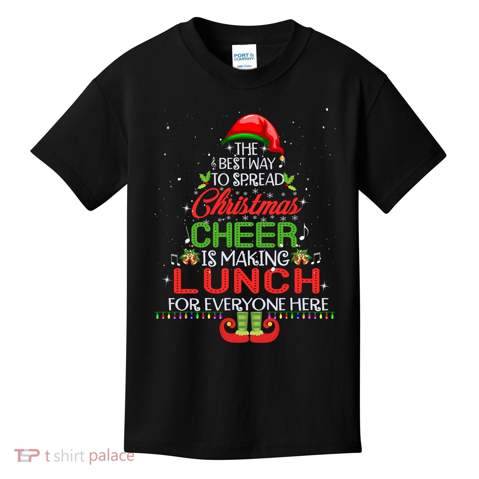 Lunch Lady Christmas Gift Elf Christmas Cheer Xmas Happy Kids T-Shirt