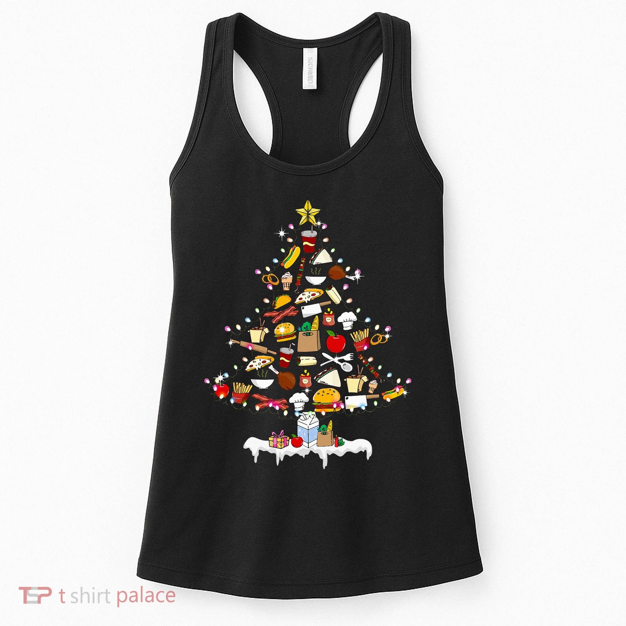 Lunch Lady Christmas Tree Merry Christmas Cafeteria Crew Women's Tank Top
