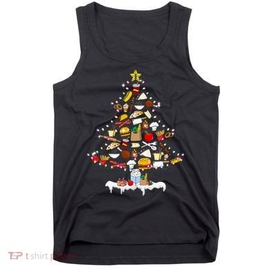 Lunch Lady Christmas Tree Merry Christmas Cafeteria Crew Tank Top