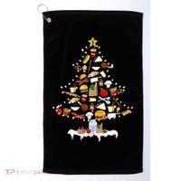 Lunch Lady Christmas Tree Merry Christmas Cafeteria Crew Golf Towel thumb 0