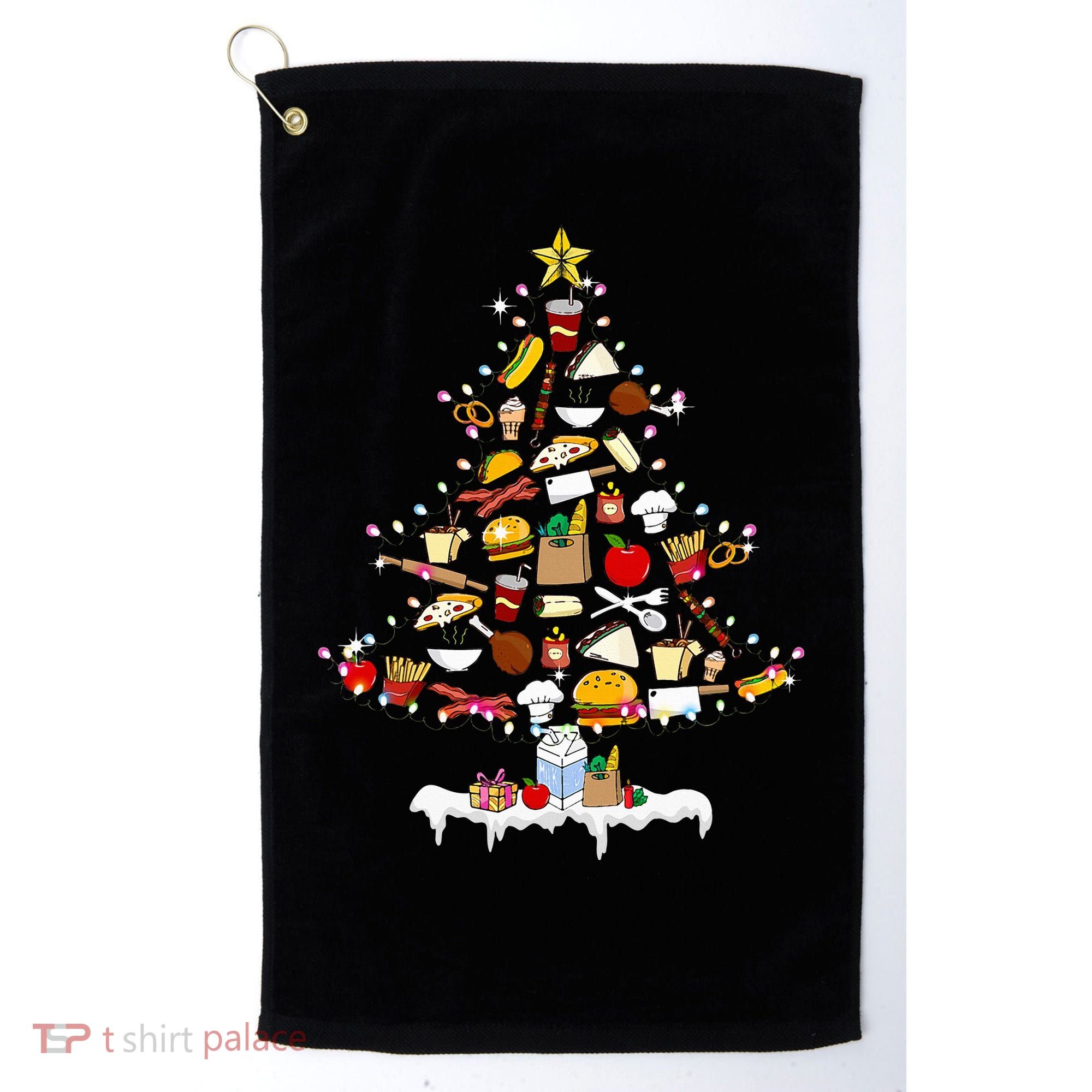 Lunch Lady Christmas Tree Merry Christmas Cafeteria Crew Golf Towel