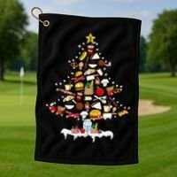 Lunch Lady Christmas Tree Merry Christmas Cafeteria Crew Golf Towel thumb 1