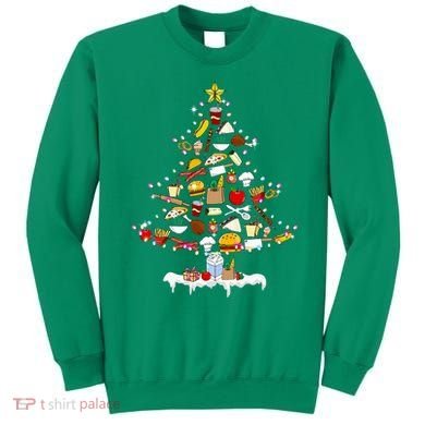 Lunch Lady Christmas Tree Merry Christmas Cafeteria Crew Sweatshirt