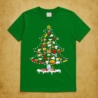 Lunch Lady Christmas Tree Merry Christmas Cafeteria Crew T-Shirt thumb 5