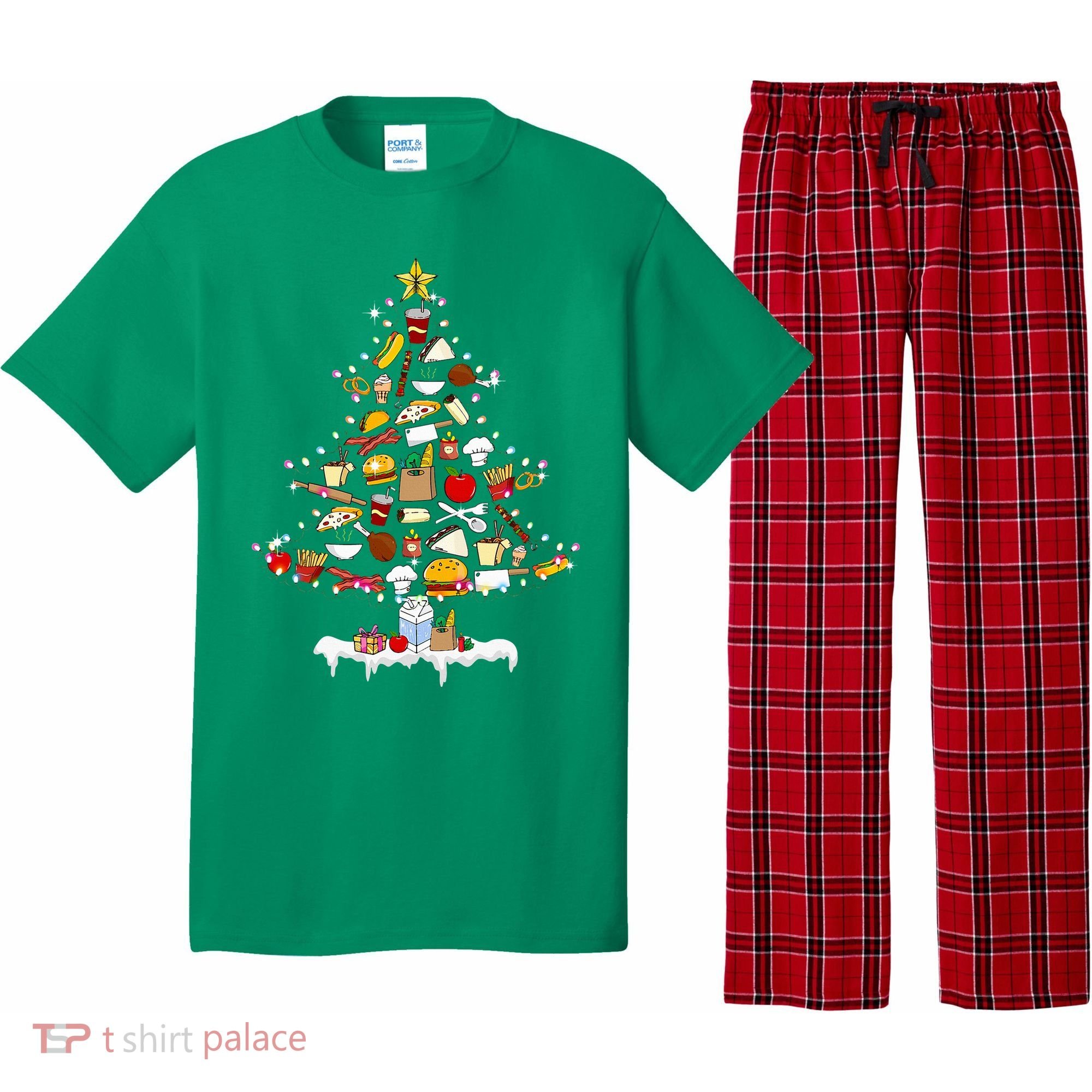 Lunch Lady Christmas Tree Merry Christmas Cafeteria Crew Pajama Set