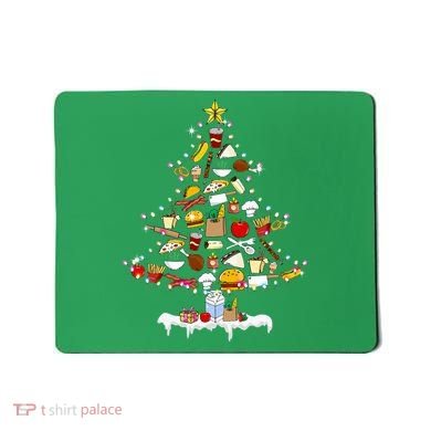 Lunch Lady Christmas Tree Merry Christmas Cafeteria Crew Mousepad